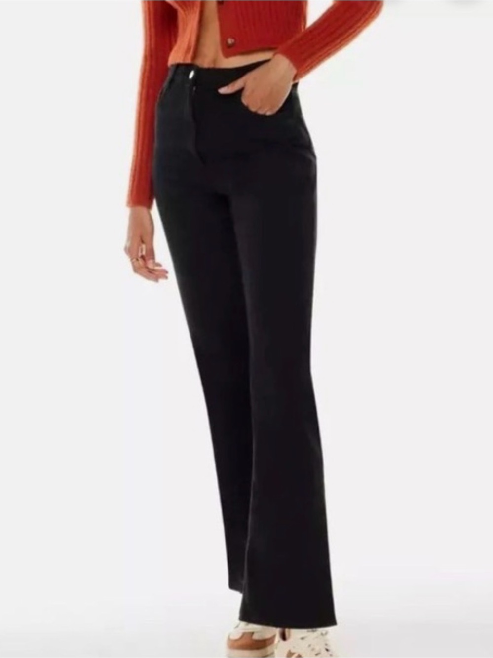 Wilfred Free Aritzia Black High-Rise Flare bell bottom jeans size 2